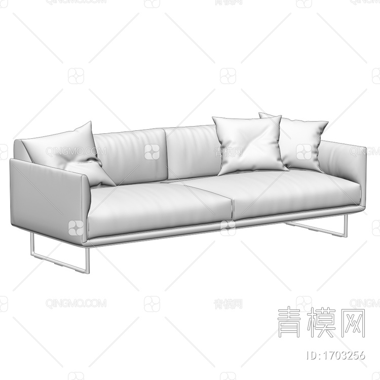 双人沙发3D模型下载【ID:1703256】