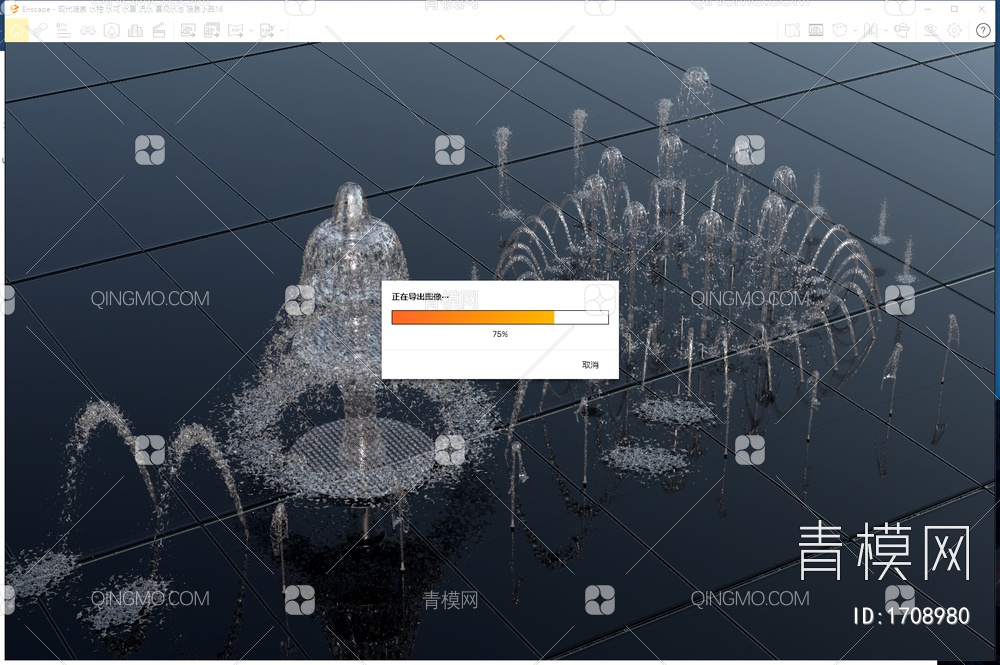 喷泉 水柱 水花 水景 流水 景观水池 喷泉小品SU模型下载【ID:1708980】