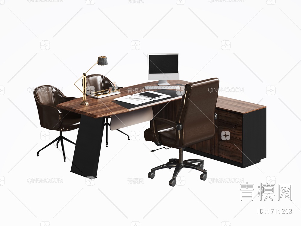 办公桌椅3D模型下载【ID:1711203】