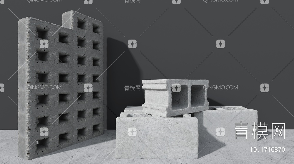 漏空方块砖3D模型下载【ID:1710870】