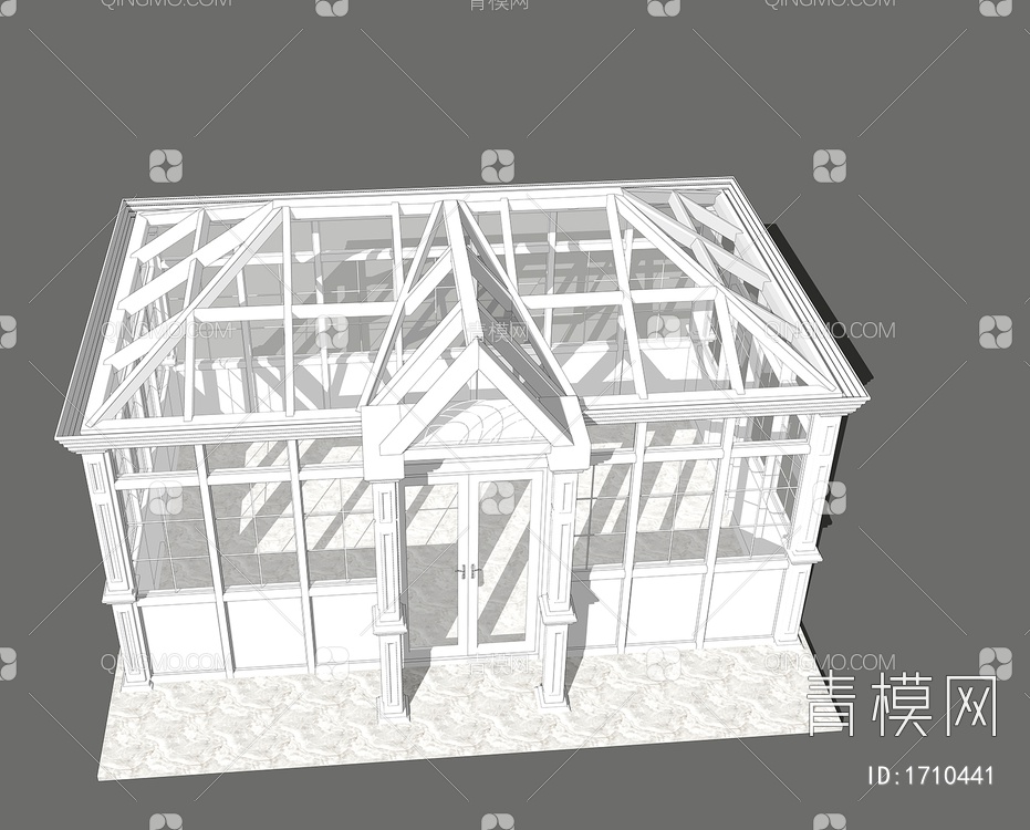 阳光房 玻璃房SU模型下载【ID:1710441】