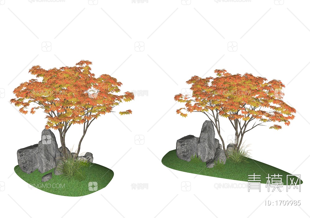 枫树 景观树SU模型下载【ID:1709985】
