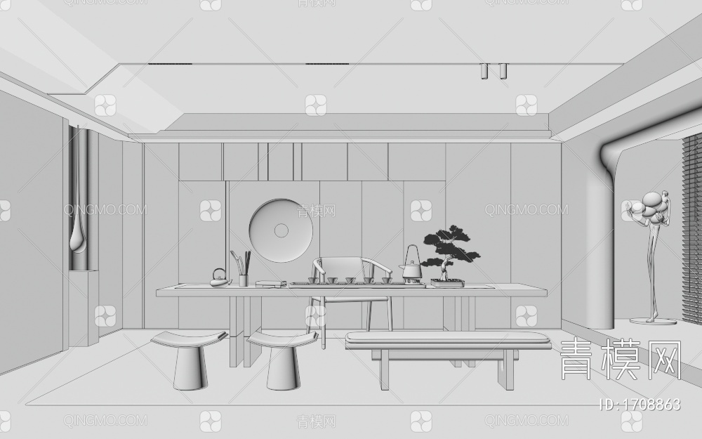 茶室3D模型下载【ID:1708863】