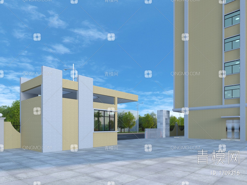 学校教学楼3D模型下载【ID:1709316】