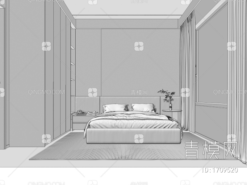 家居卧室3D模型下载【ID:1709520】