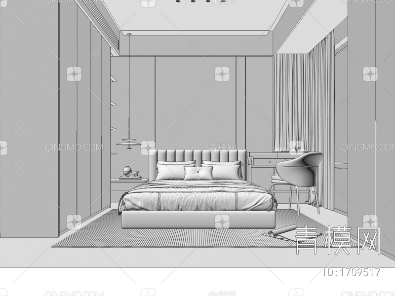家居卧室3D模型下载【ID:1709517】
