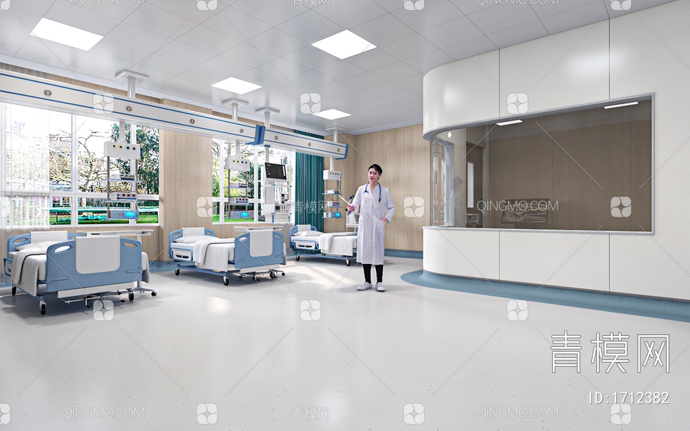 模拟ICU重症监护室3D模型下载【ID:1712382】