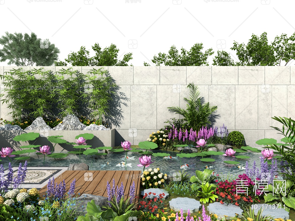 庭院花园3D模型下载【ID:1713711】