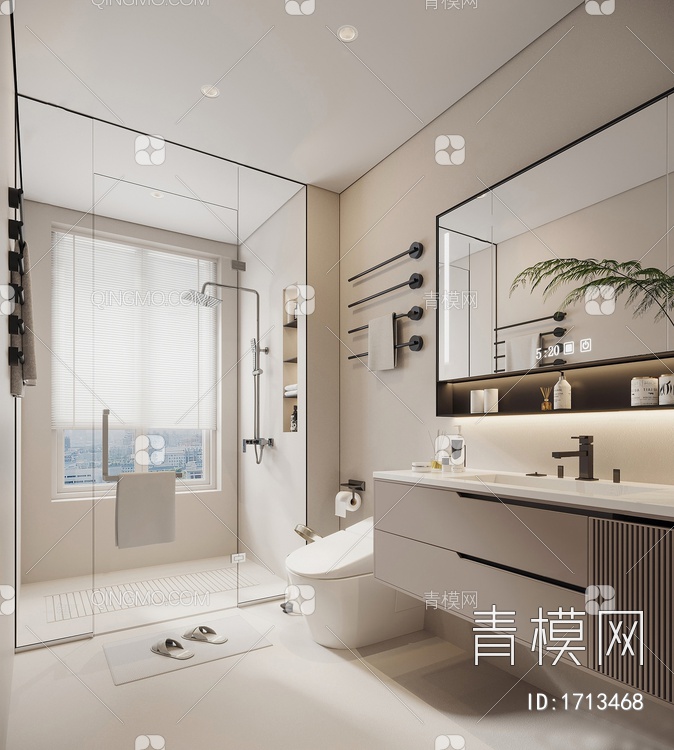 卫生间 洗手间 浴室3D模型下载【ID:1713468】