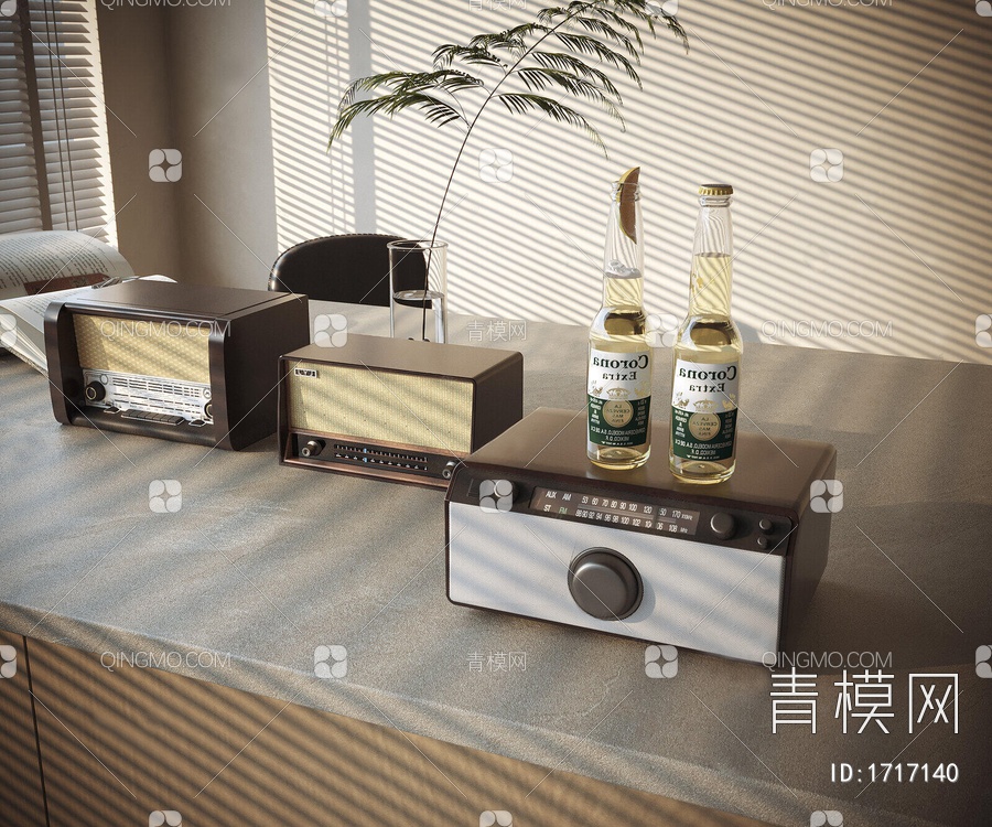 复古收音机 留声机 录音机3D模型下载【ID:1717140】