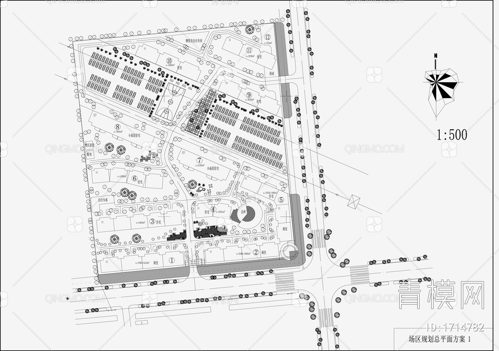 小区规划景观平面图【ID:1714782】