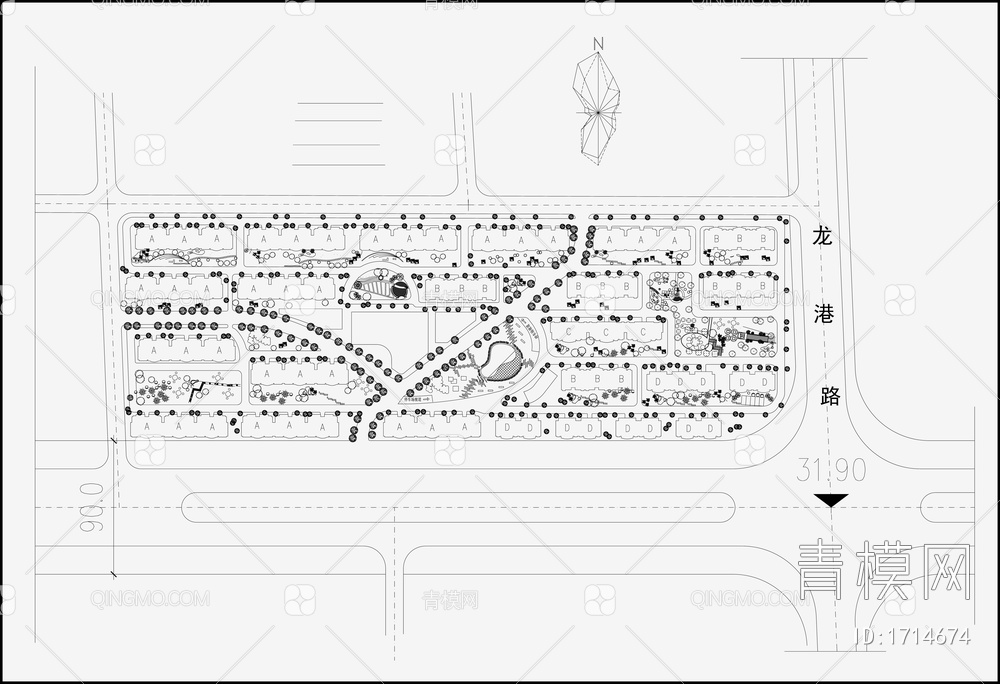 小区规划景观平面图【ID:1714674】