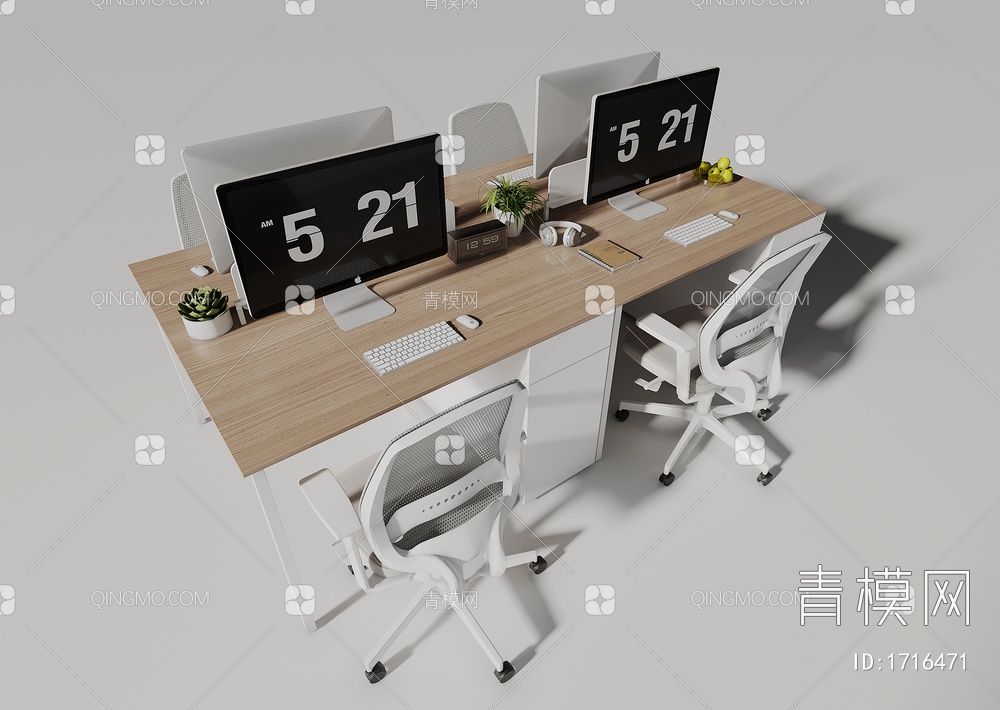 办公桌椅3D模型下载【ID:1716471】