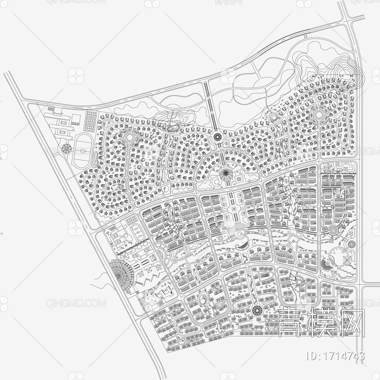 小区规划景观平面图【ID:1714743】
