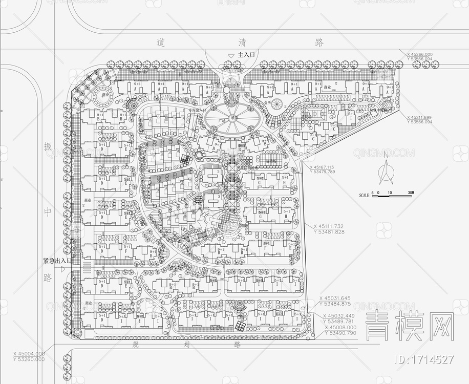 小区规划景观平面图【ID:1714527】