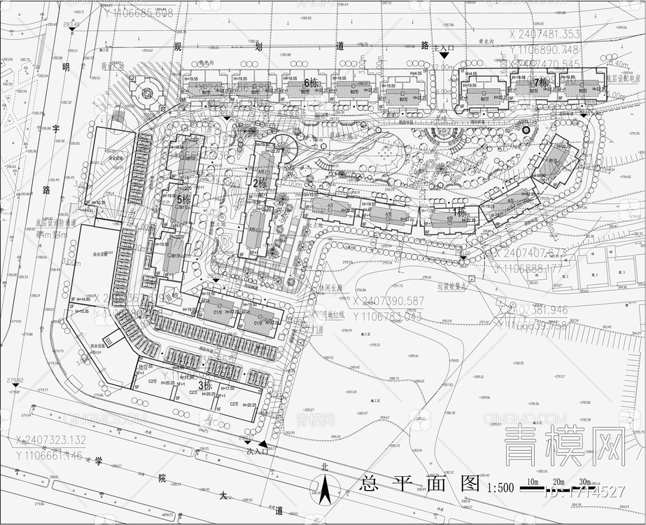 小区规划景观平面图【ID:1714527】