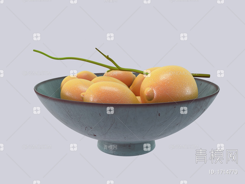陶瓷器皿 芒果 果盘3D模型下载【ID:1714770】