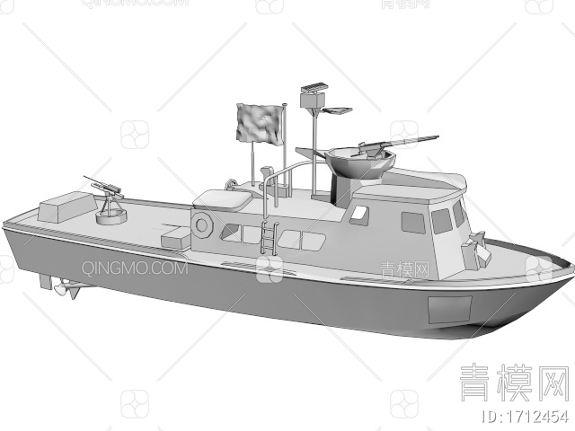 军事交通工具 军用小艇3D模型下载【ID:1712454】
