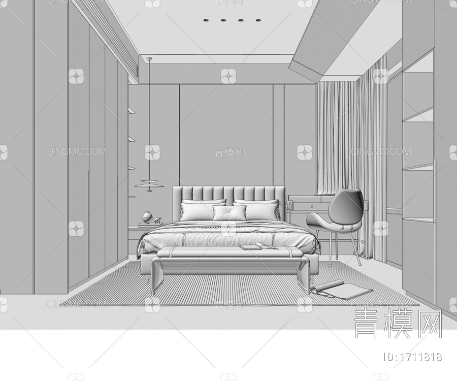 家居卧室3D模型下载【ID:1711818】