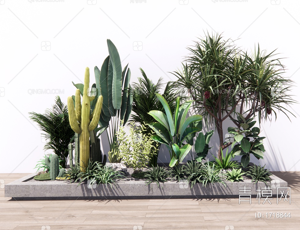 植物绿植组合 灌木 景观植物 风景植物SU模型下载【ID:1718844】