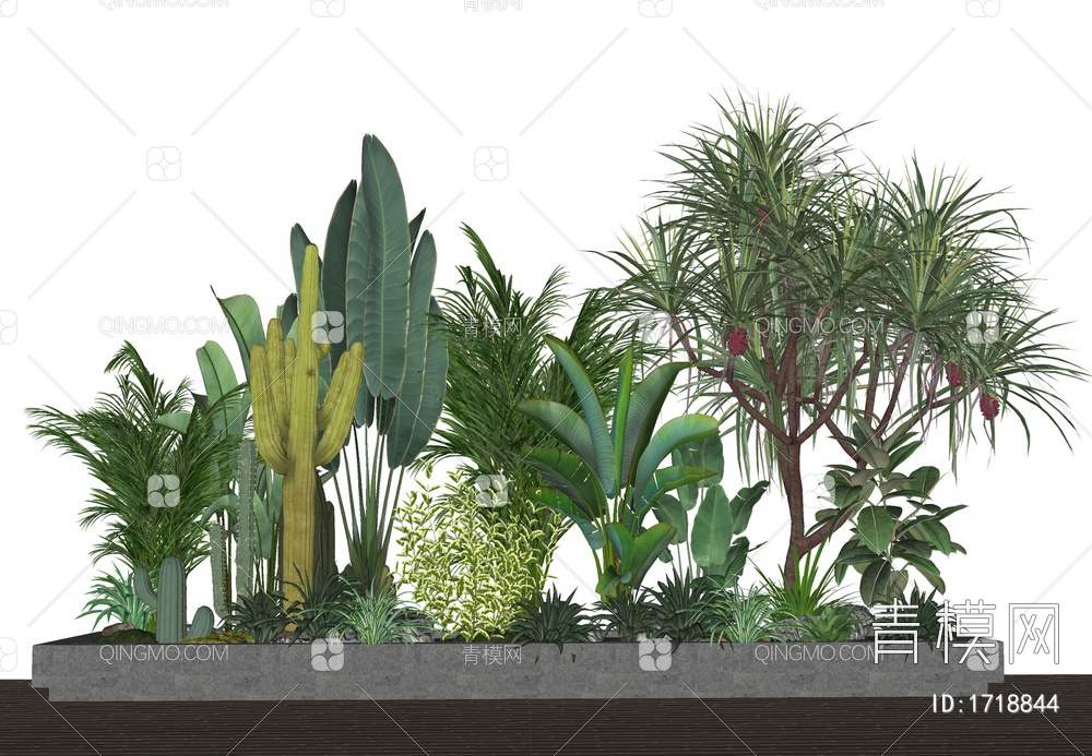 植物绿植组合 灌木 景观植物 风景植物SU模型下载【ID:1718844】
