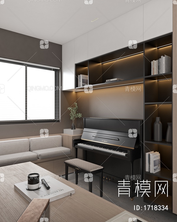 家居钢琴房3D模型下载【ID:1718334】