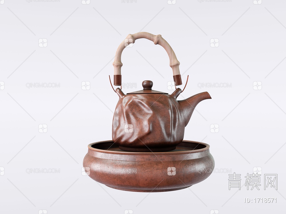 生活用品紫砂茶壶3D模型下载【ID:1718571】