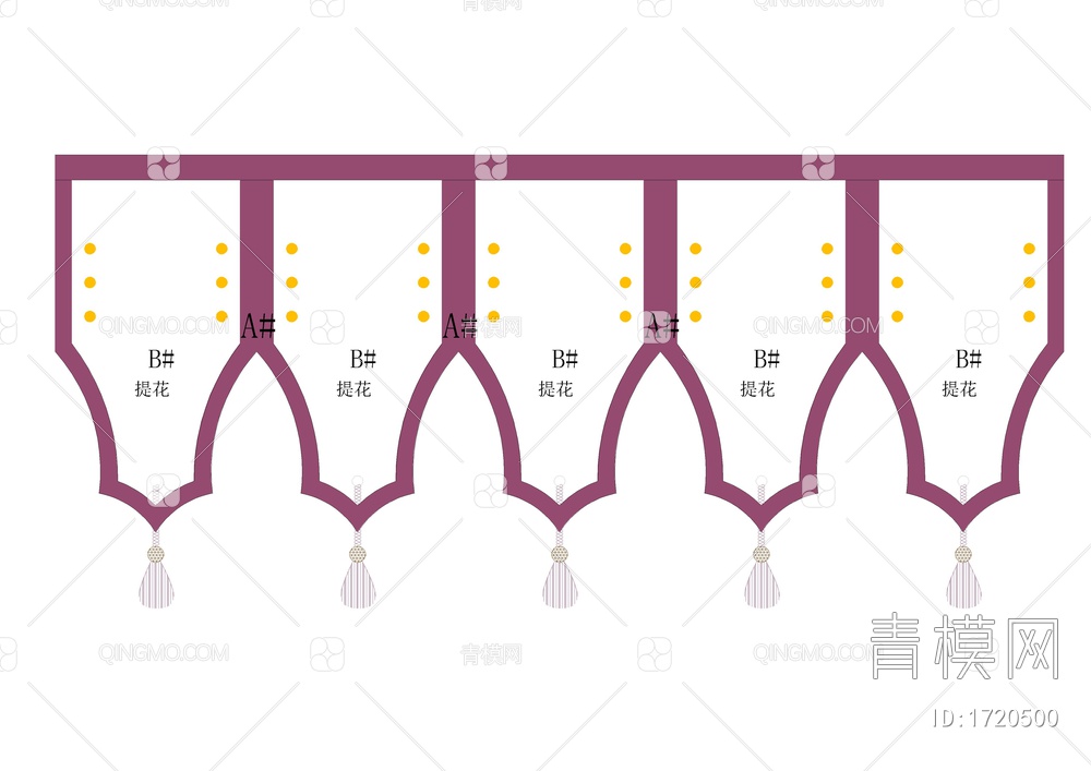 窗帘款式CAD设计详图【ID:1720500】