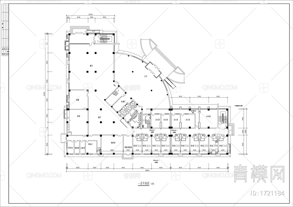 4500平小型敬老院建筑图【ID:1721184】