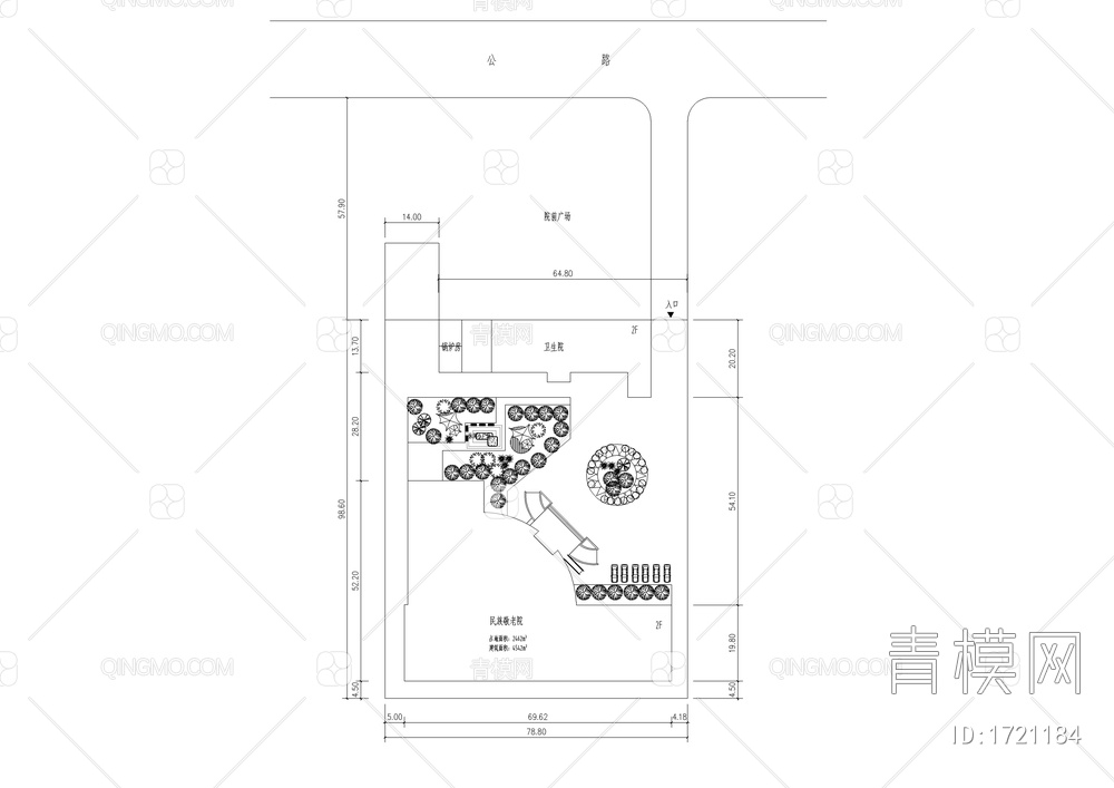 4500平小型敬老院建筑图【ID:1721184】