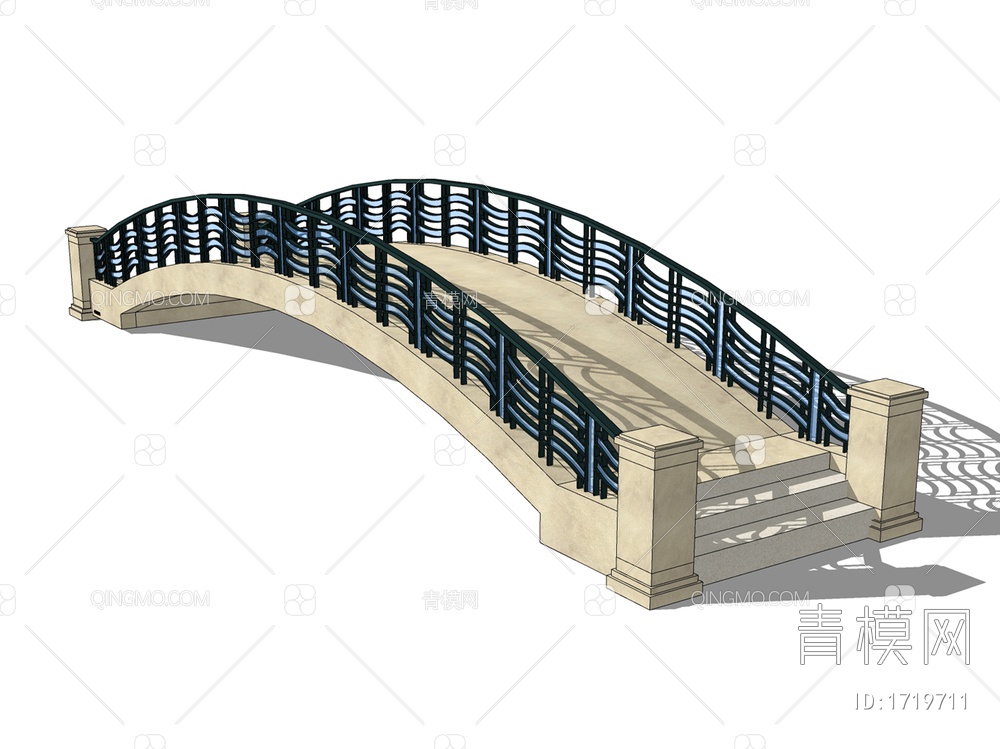 景观桥拱桥SU模型下载【ID:1719711】