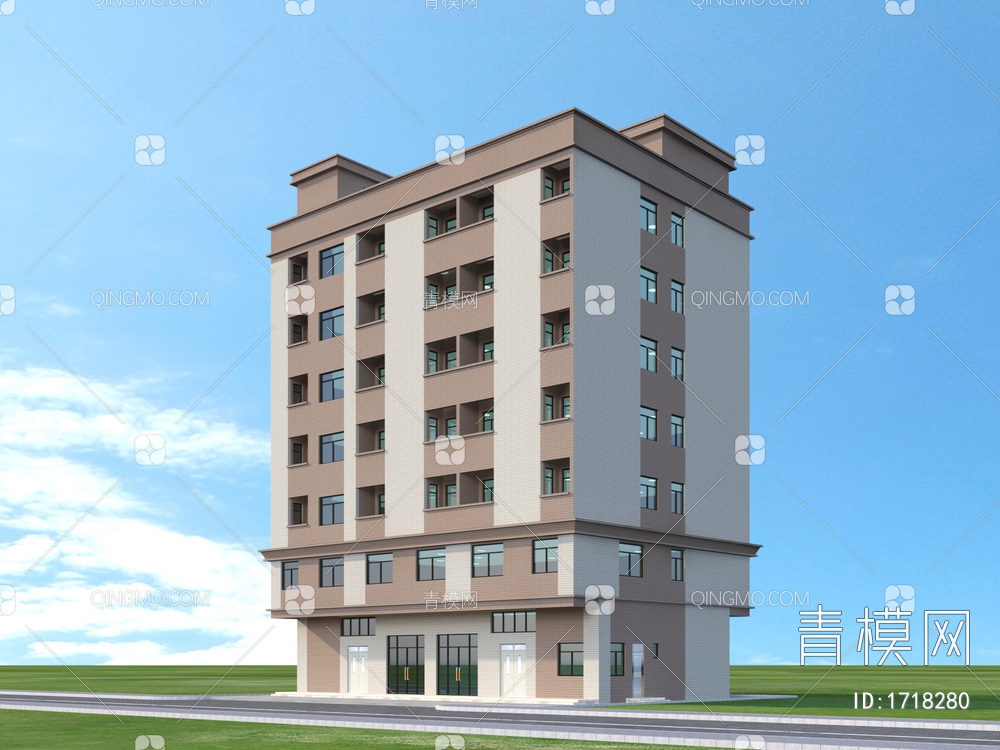 厂区宿舍3D模型下载【ID:1718280】