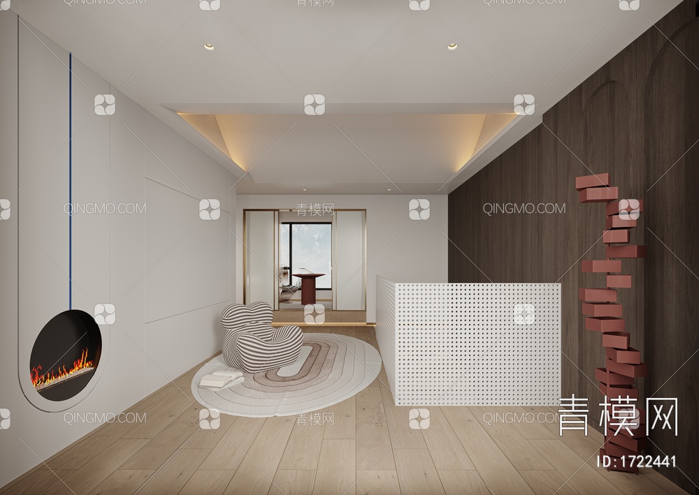 起居室 休闲室3D模型下载【ID:1722441】