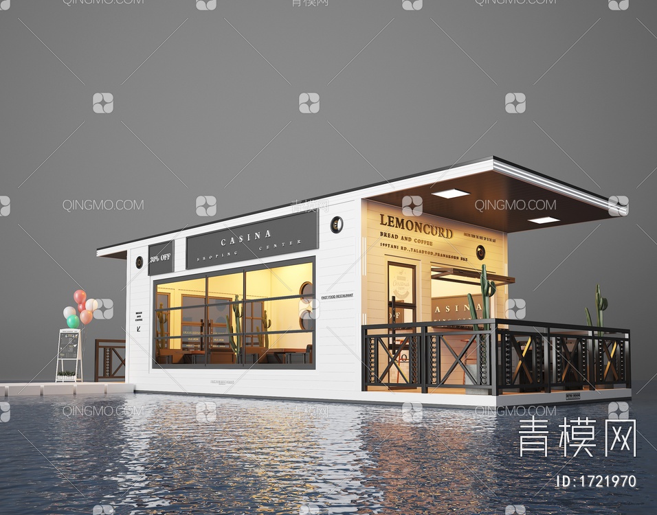 民宿 酒店 咖啡厅 奶茶店 活动板房3D模型下载【ID:1721970】
