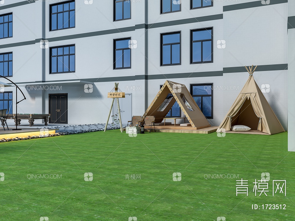 阳台露台 空中花园3D模型下载【ID:1723512】