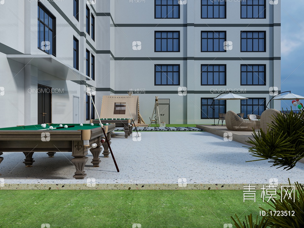 阳台露台 空中花园3D模型下载【ID:1723512】