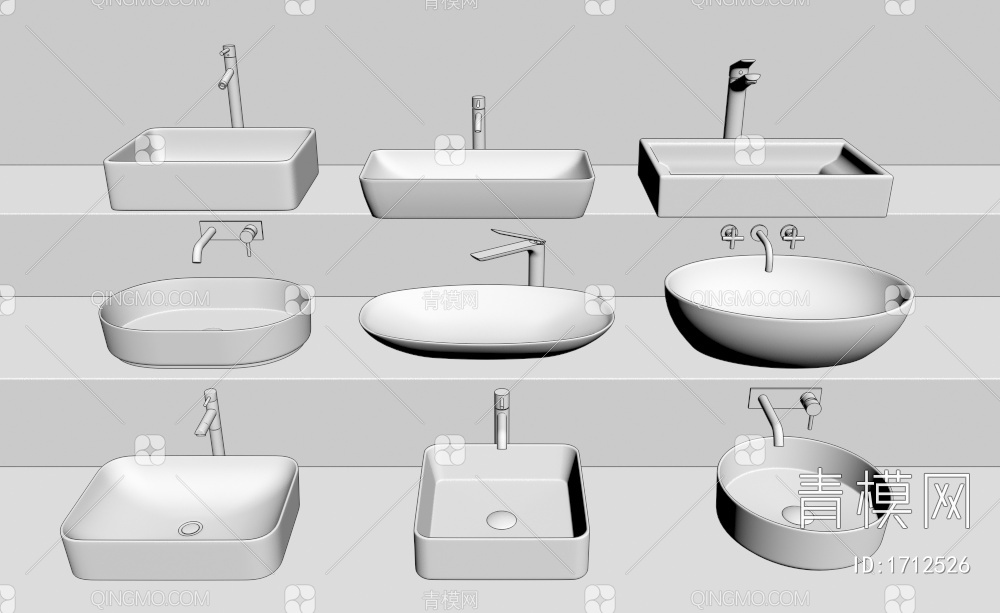 洗手盆3D模型下载【ID:1712526】