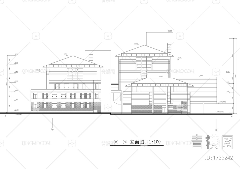 宾馆和会议中心全套建筑图【ID:1723242】