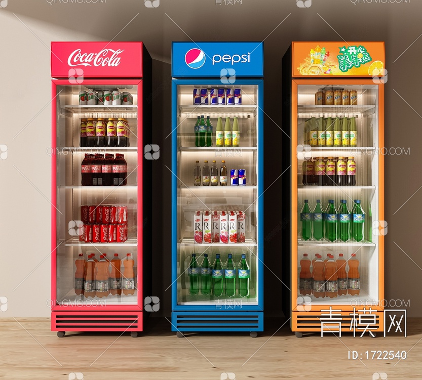 冰柜冰箱3D模型下载【ID:1722540】