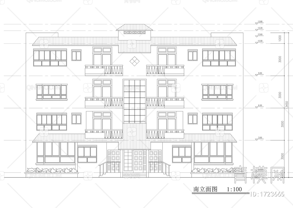 多层复式住宅楼建筑图【ID:1723665】
