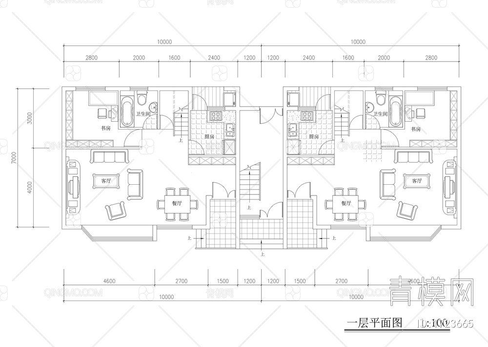 多层复式住宅楼建筑图【ID:1723665】