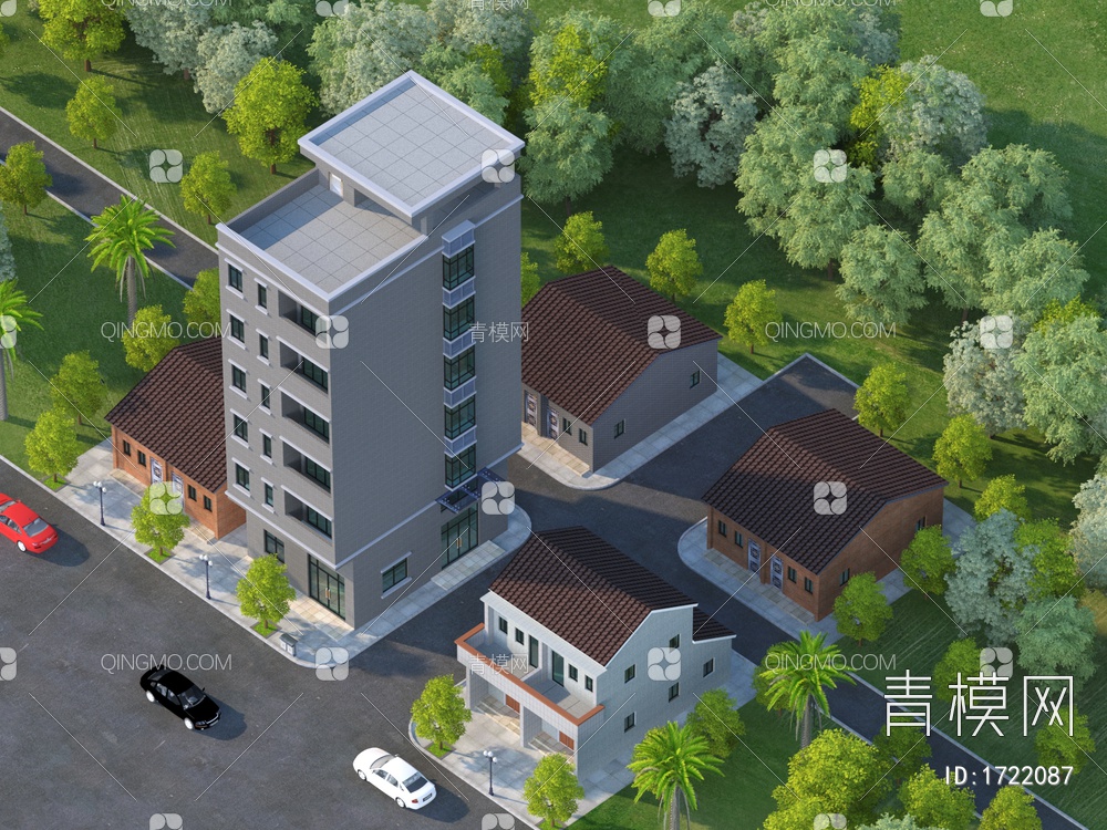 别墅住宅私宅建筑3D模型下载【ID:1722087】