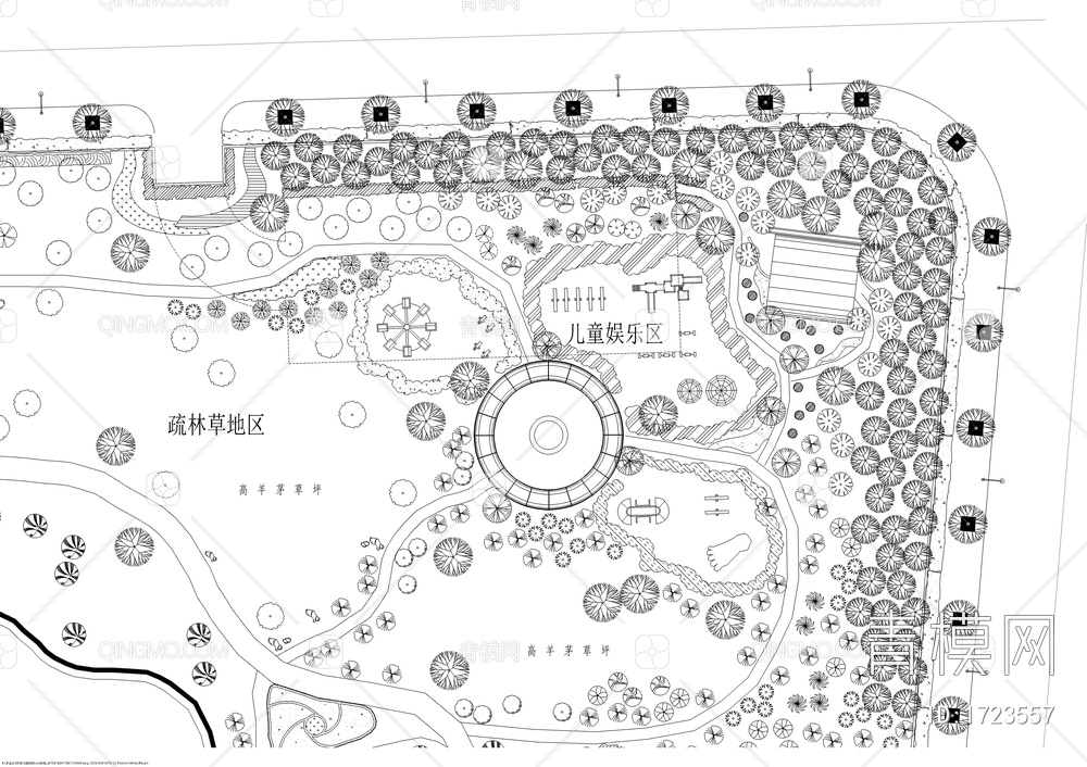 公园东北部绿化图【ID:1723557】