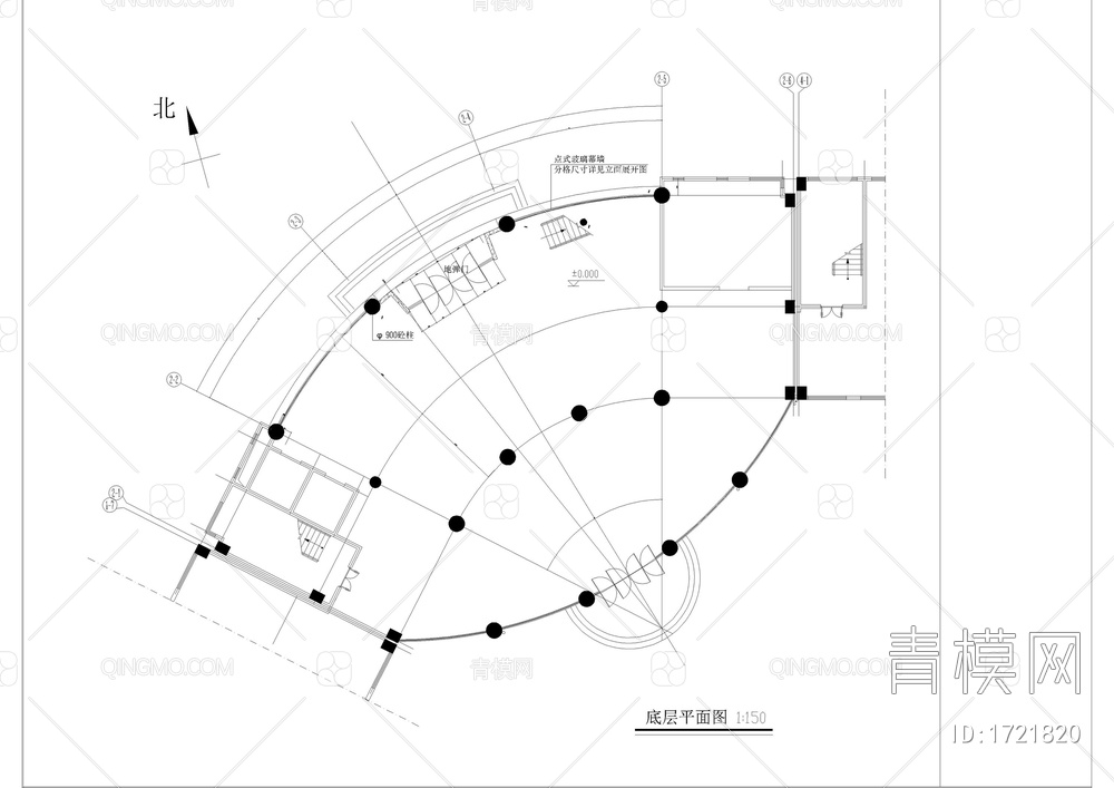 建筑点式玻璃幕墙施工详图【ID:1721820】