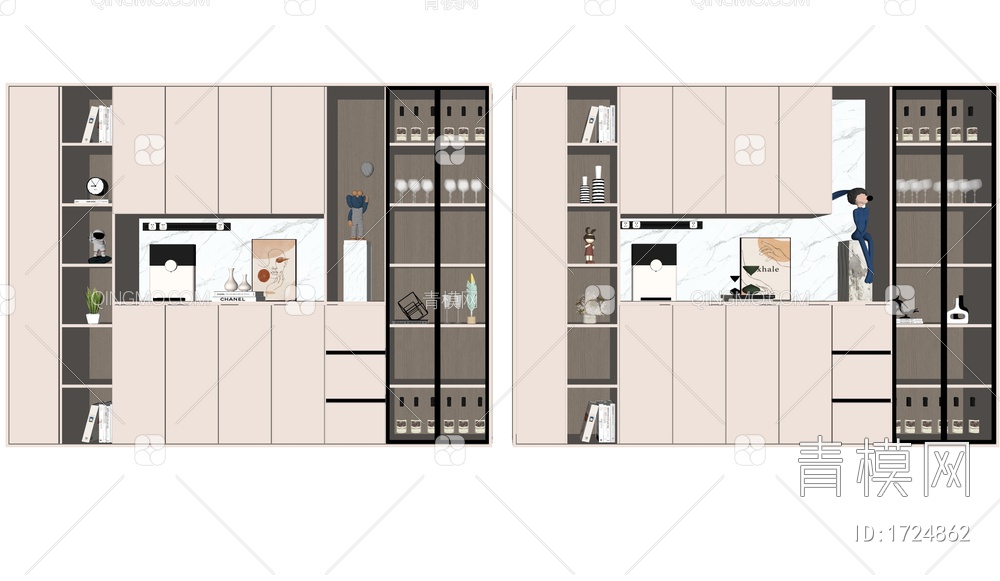 酒柜SU模型下载【ID:1724862】