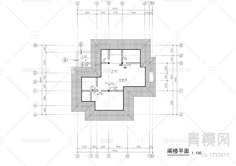 二层360平独栋小别墅建筑图【ID:1723617】