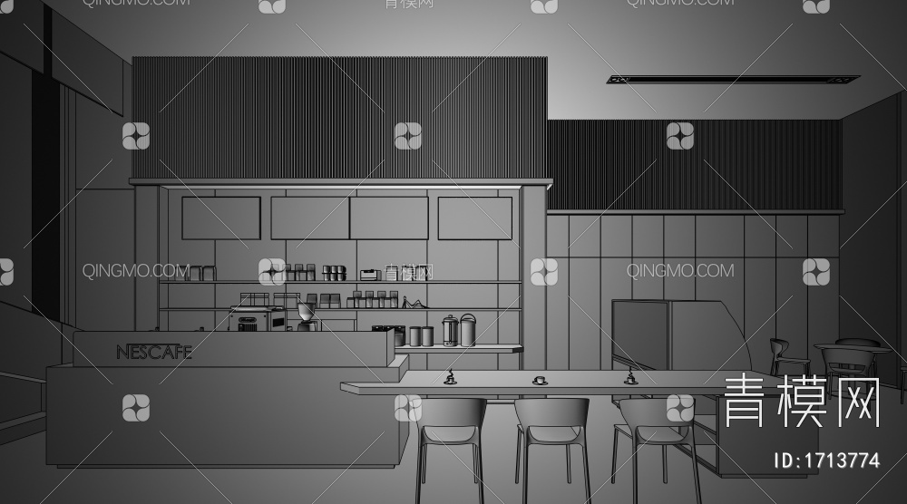 咖啡厅3D模型下载【ID:1713774】