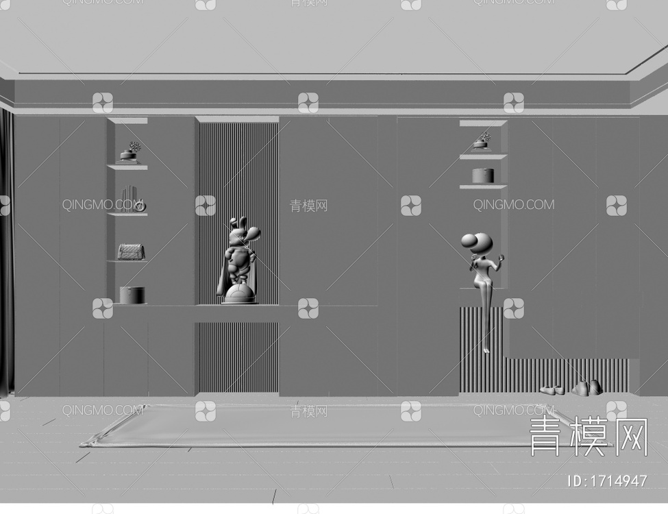 鞋柜 玄关鞋柜3D模型下载【ID:1714947】