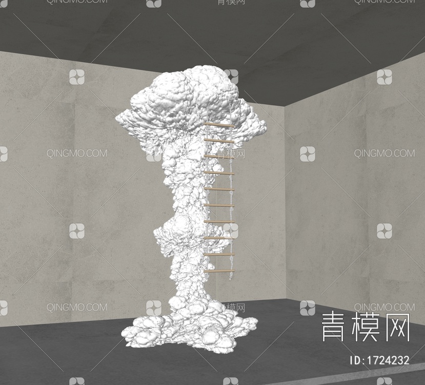 蘑菇云雕塑SU模型下载【ID:1724232】