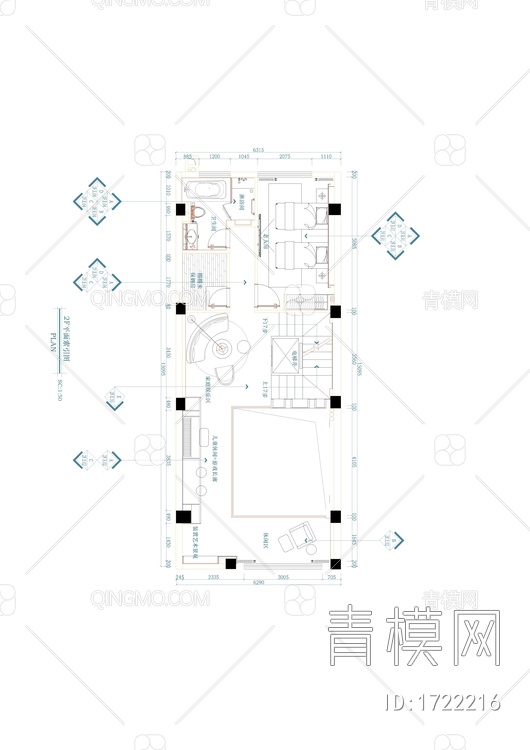 高级豪宅 （效果图+施工图）【ID:1722216】